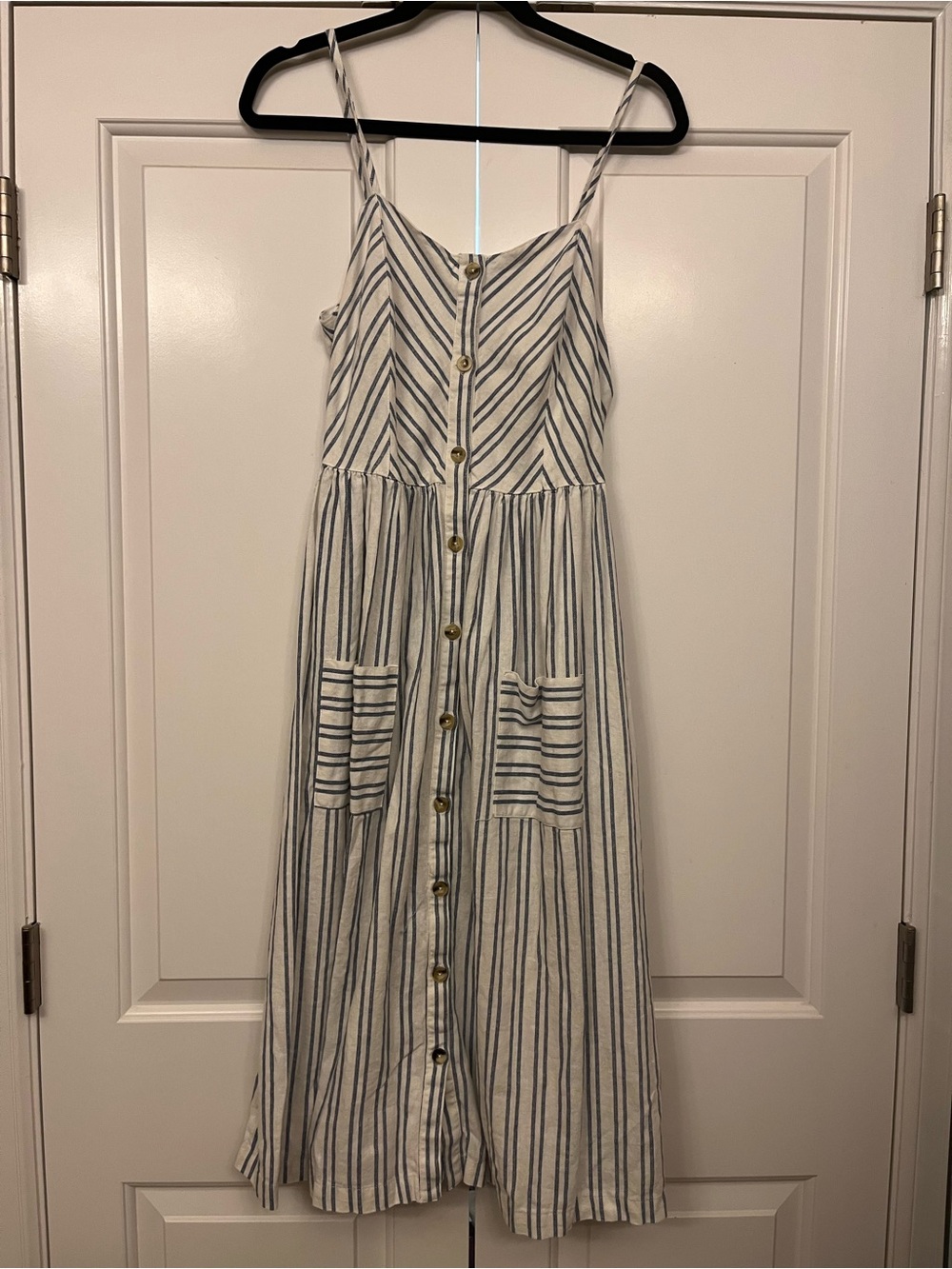 Piper & Scoot Strapless Striped Midi Dress • Size Medium